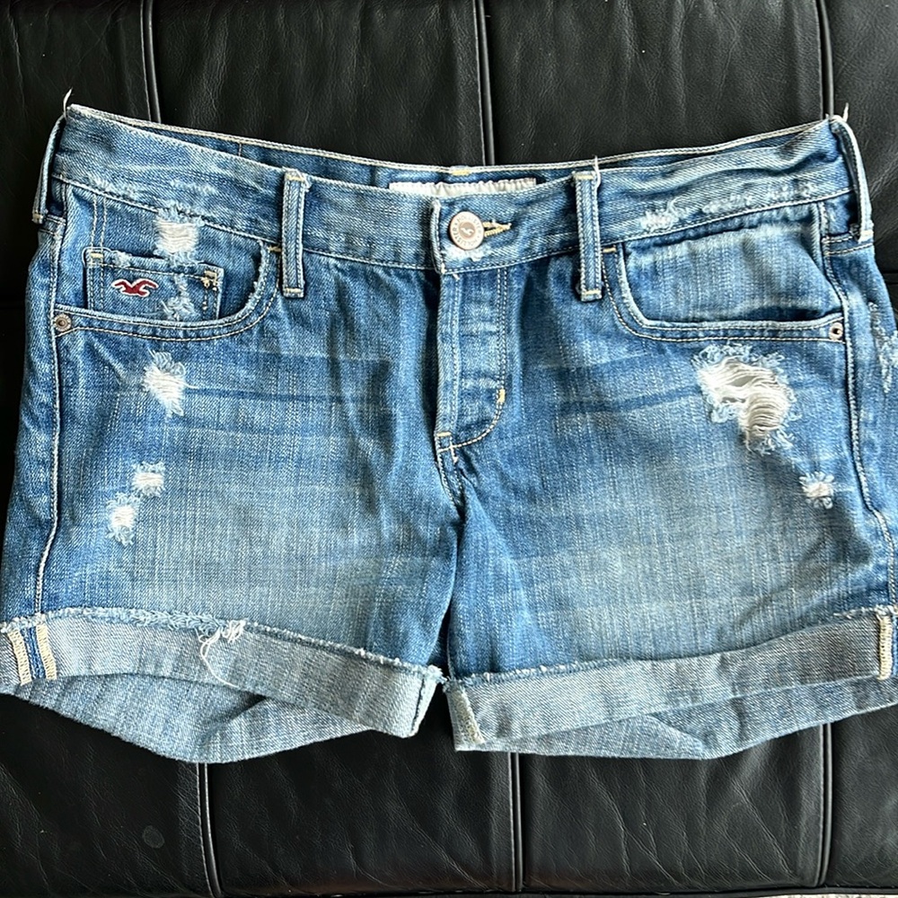Hollister Button-fly Jean Shorts Size 5 Waist 27